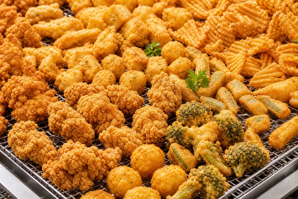 Assorted fried foods