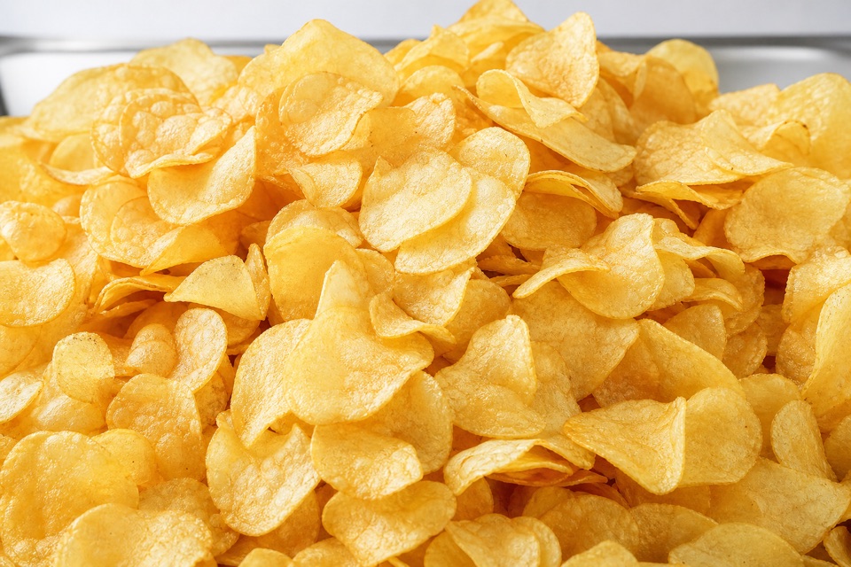 Golden potato chips