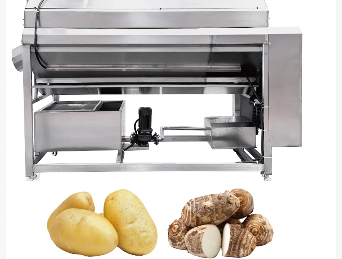 Spiral Brush Roller Peeling Machine for food processing